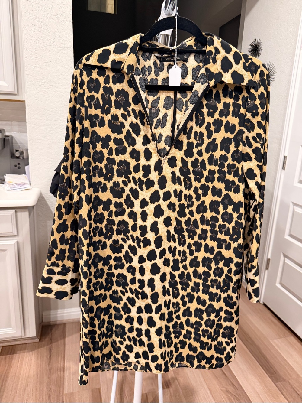 Leopard Print Long Shirt-style Jacket